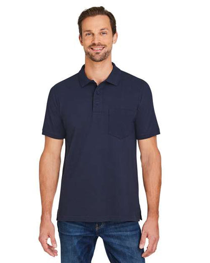 Harriton Men's Valiant Cotton Snag Protect Pocket Polo M205P