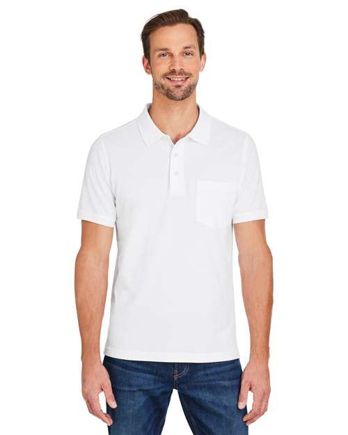 Harriton Men's Valiant Cotton Snag Protect Pocket Polo M205P