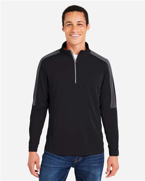 CORE365 Men's Market Snag Protect Mesh Colorblock Quarter-Zip Pullover CE404