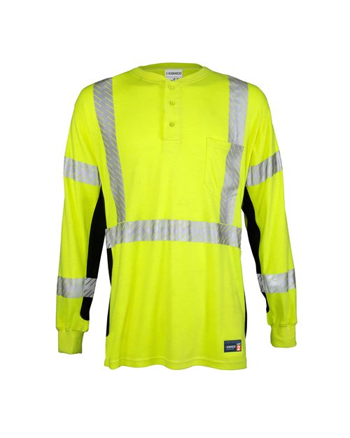 Kishigo Unisex Tall FR Long Sleeve Henley T-Shirt F694T