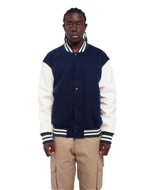 Shaka Wear Unisex Letterman Jacket SHLLJ