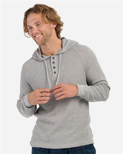 Unisex Waffle Knit Pullover Hooded Long Sleeve T-Shirt