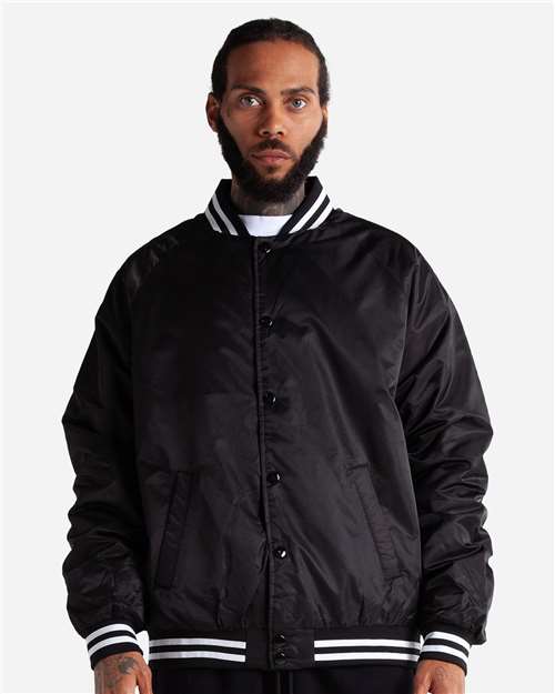 Shaka Wear Unisex Collared Varsity Jacket SHCVBJ