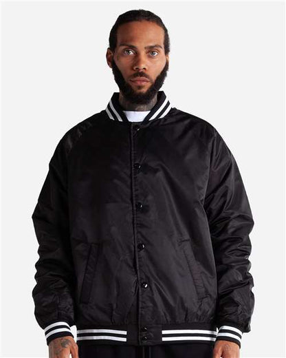 Shaka Wear Unisex Collared Varsity Jacket SHCVBJ