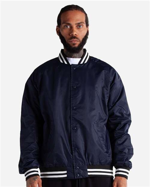 Shaka Wear Unisex Collared Varsity Jacket SHCVBJ