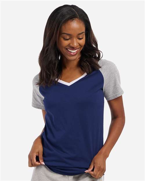 Women's Colorblocked V-Neck T-Shirt