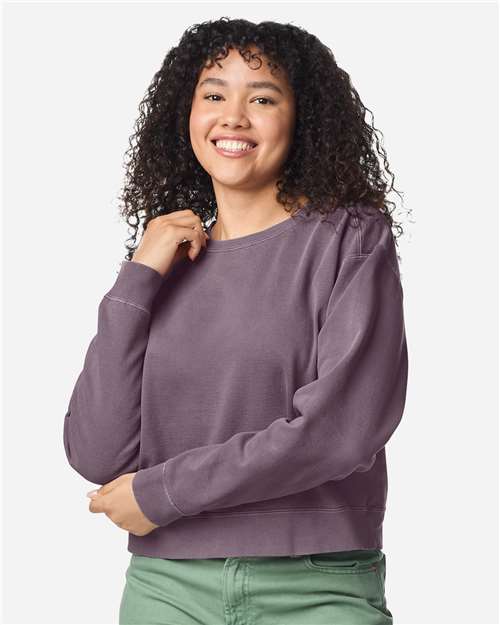 Comfort Colors Women's Garment-Dyed Mid-Length Crewneck Sweatshirt 1566L