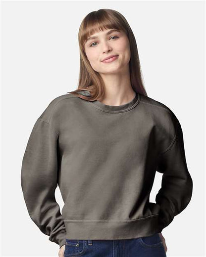 Comfort Colors Women's Garment-Dyed Mid-Length Crewneck Sweatshirt 1566L