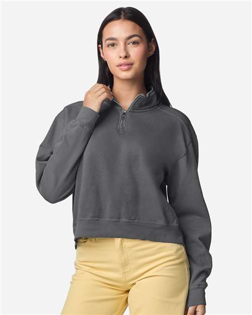 Comfort Colors Women's Garment-Dyed Mid-Length Quarter-Zip Sweatshirt 1580L