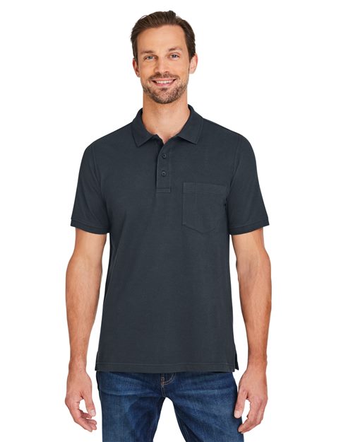 Harriton Men's Valiant Cotton Snag Protect Pocket Polo M205P
