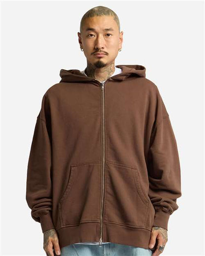 Shaka Wear Unisex Max Heavy Garment-Dyed Full-Zip Hoodie Sweatshirt SHGMZ