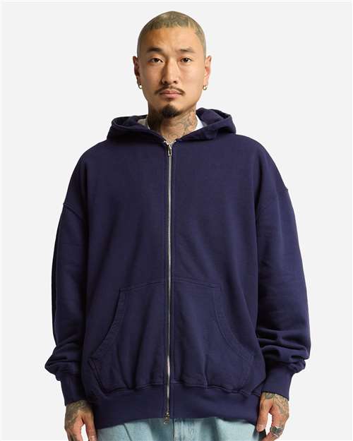 Shaka Wear Unisex Max Heavy Garment-Dyed Full-Zip Hoodie Sweatshirt SHGMZ