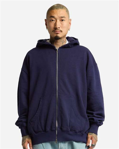 Shaka Wear Unisex Max Heavy Garment-Dyed Full-Zip Hoodie Sweatshirt SHGMZ