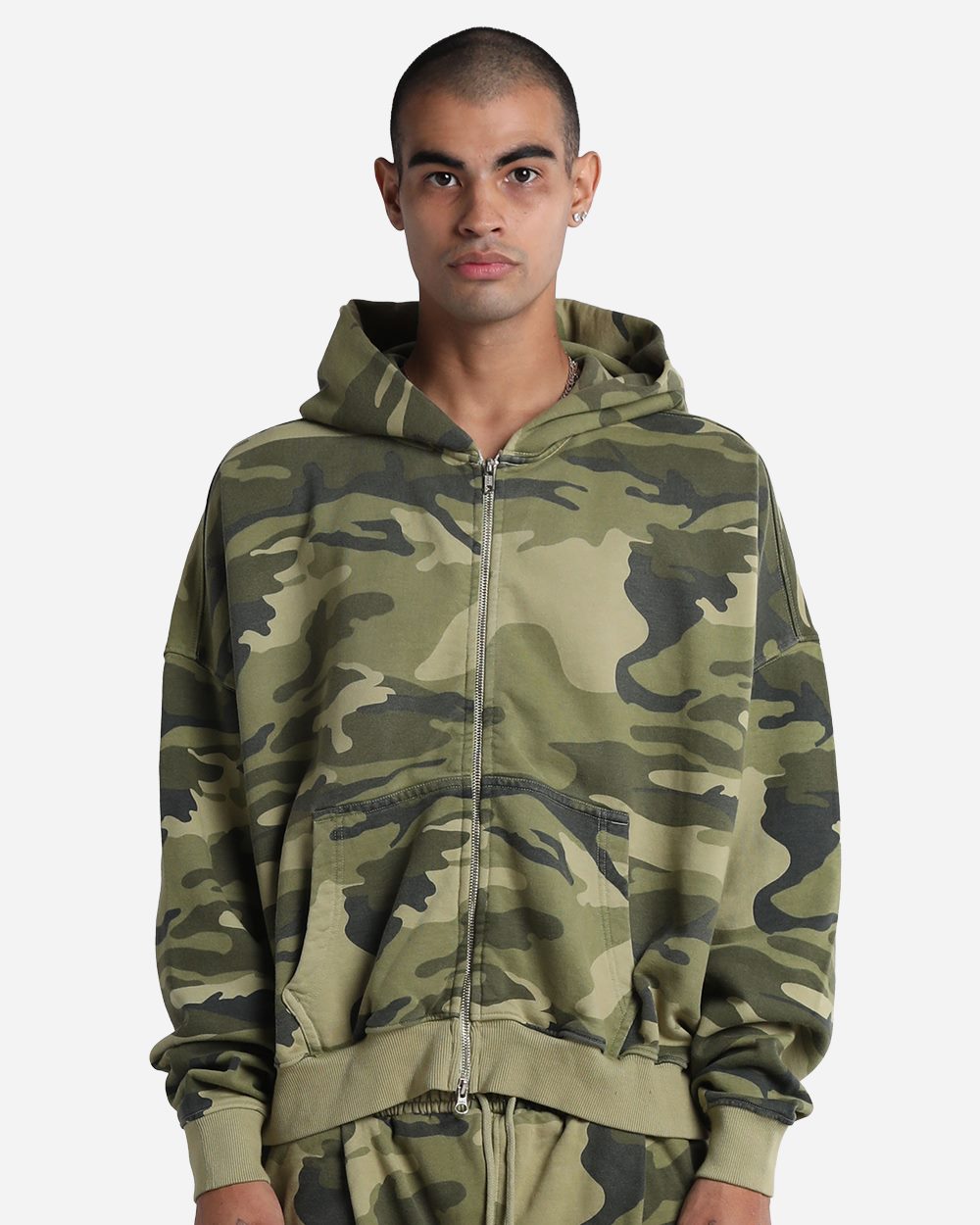 Shaka Wear Unisex Garment-Dyed Cropped Full-Zip Hoodie Sweatshirt SHGCZ