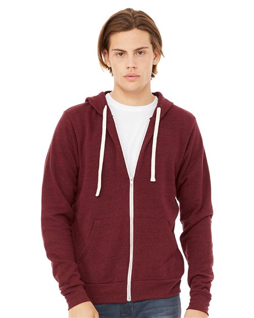 BELLA + CANVAS Unisex Triblend Sponge Fleece Full-Zip Hoodie Sweatshirt 3909
