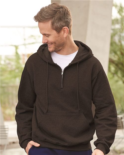Unisex NuBlend® Quarter-Zip Hooded Sweatshirt
