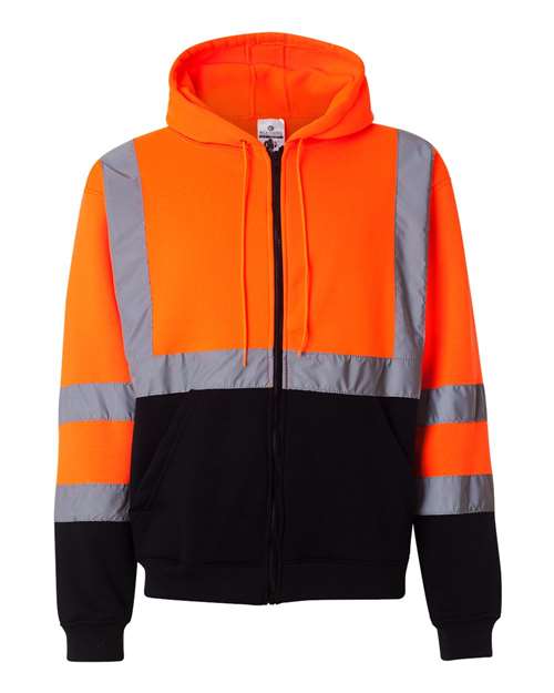 Kishigo Unisex Hi-Vis Full-Zip Hooded Sweatshirt JS102-103