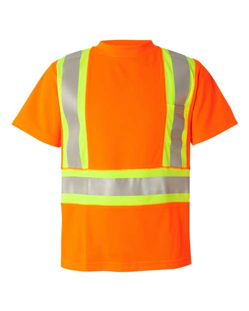 Kishigo Unisex Class 2 Flat Stitch Self-Fabric Panels T-Shirt 9120-9121