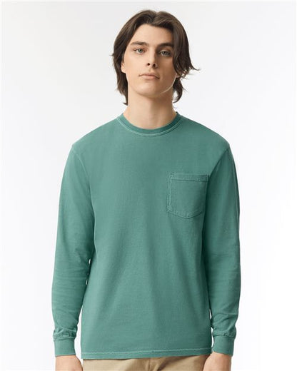 Unisex Garment-Dyed Heavyweight Long Sleeve Pocket T-Shirt