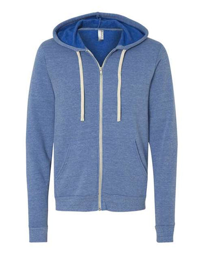 Unisex Triblend Sponge Fleece Full-Zip Hoodie Sweatshirt