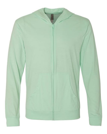 Unisex Sueded Long Sleeve Hooded Full Zip T-Shirt