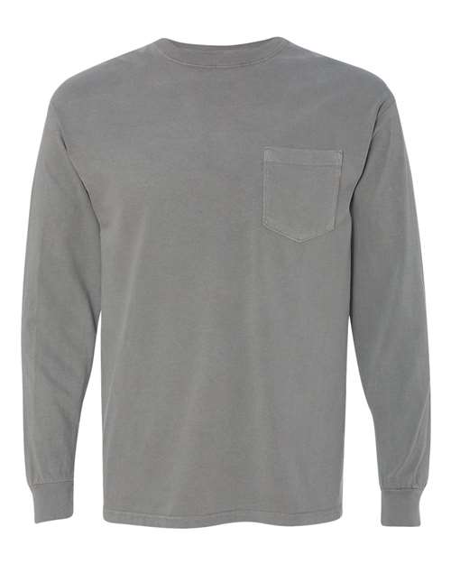 Comfort Colors Unisex Garment-Dyed Heavyweight Long Sleeve Pocket T-Shirt 4410