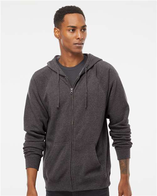 Independent Trading Co. Unisex Special Blend Raglan Full-Zip Hooded Sweatshirt PRM33SBZ
