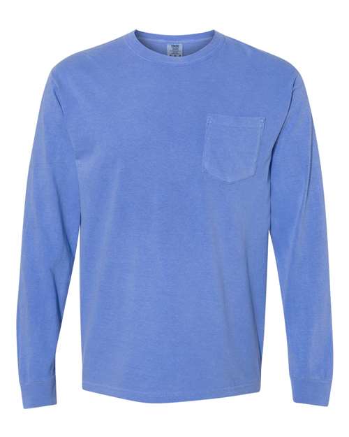 Comfort Colors Unisex Garment-Dyed Heavyweight Long Sleeve Pocket T-Shirt 4410