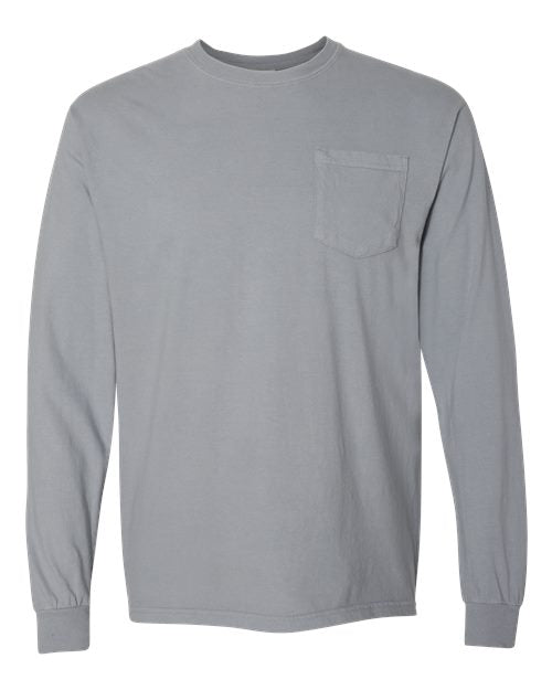 Comfort Colors Unisex Garment-Dyed Heavyweight Long Sleeve Pocket T-Shirt 4410