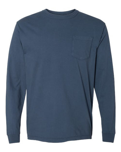 Unisex Garment-Dyed Heavyweight Long Sleeve Pocket T-Shirt