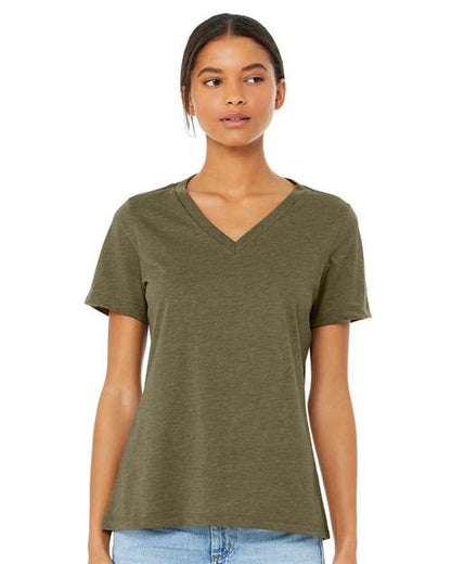 BELLA + CANVAS Women's Relaxed Heather CVC V-Neck Tee 6405CVC