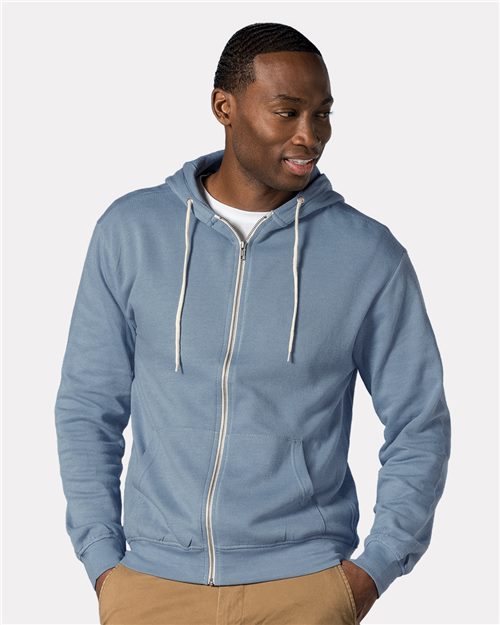 Unisex Retro Heather Full-Zip Hooded Sweatshirt
