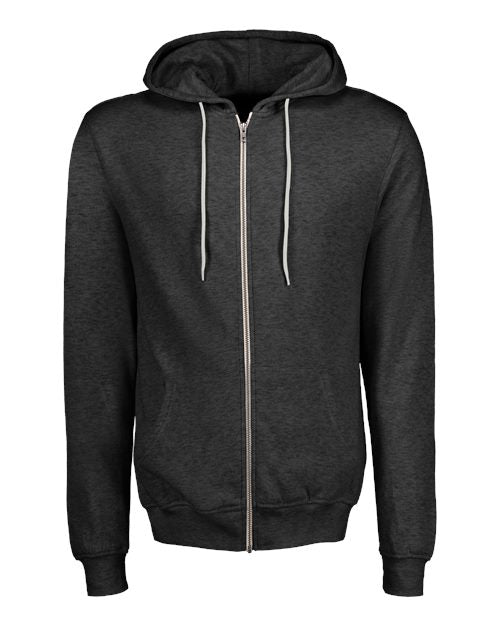 Unisex Retro Heather Full-Zip Hooded Sweatshirt