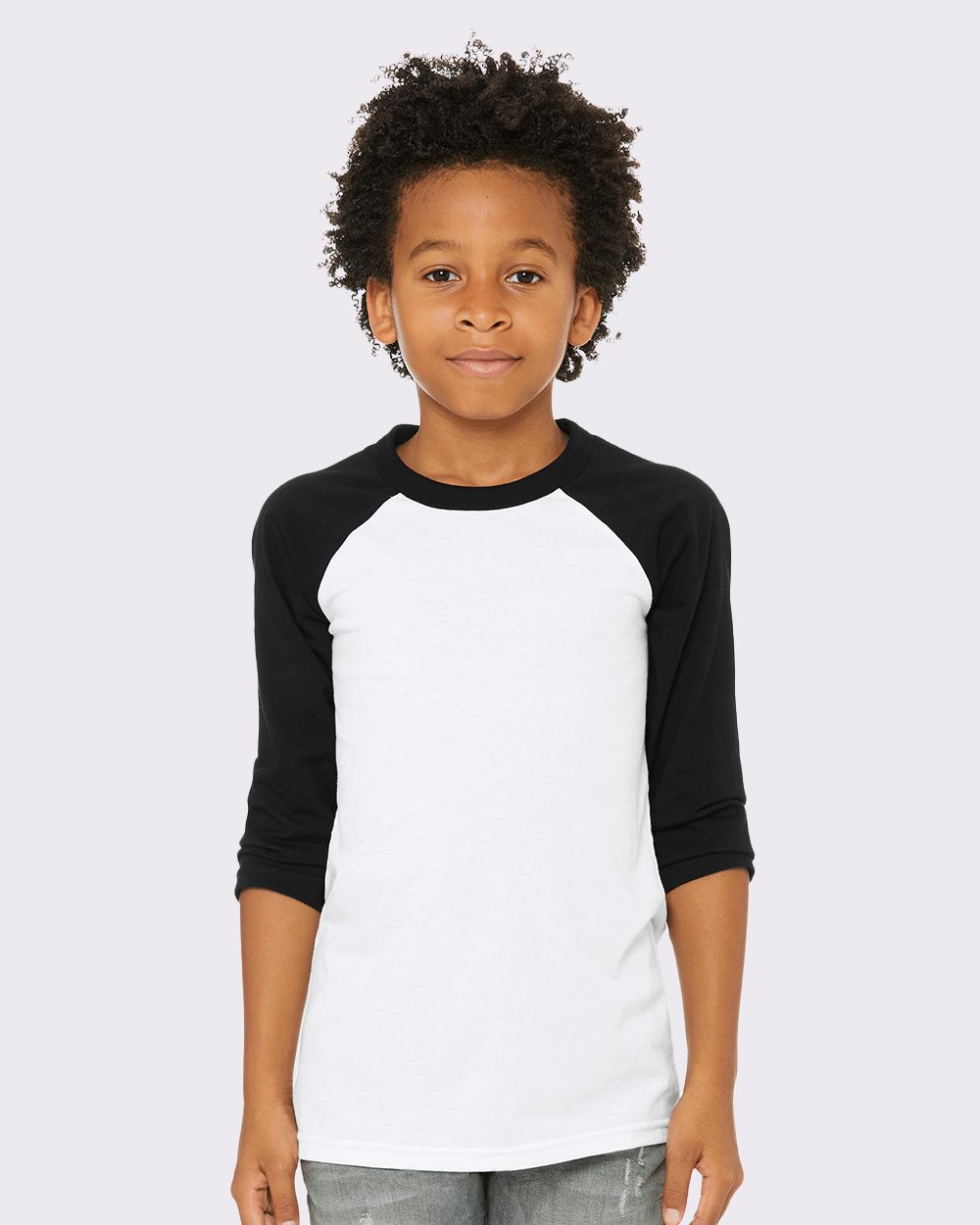 BELLA + CANVAS Youth Three-Quarter Sleeve Baseball Tee 3200Y