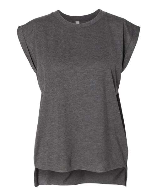 BELLA + CANVAS Women’s Flowy Rolled Cuffs Muscle Tee 8804