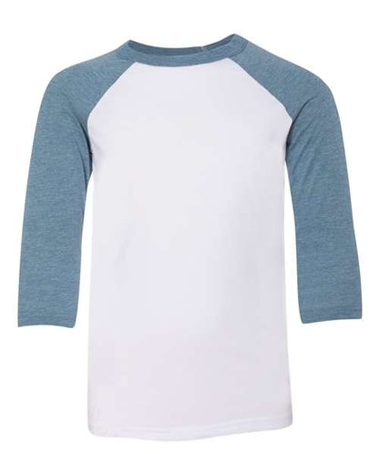 BELLA + CANVAS Youth Three-Quarter Sleeve Baseball Tee 3200Y