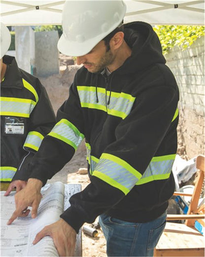 Kishigo Men's EV Series® Enhanced Visibility Full-Zip Hooded Sweatshirt B310-313