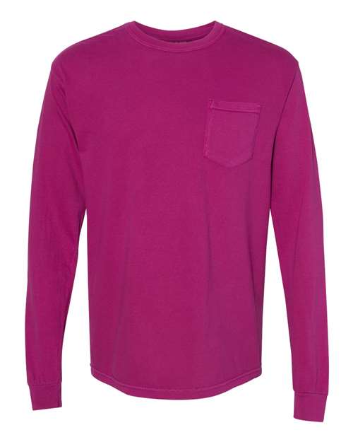 Comfort Colors Unisex Garment-Dyed Heavyweight Long Sleeve Pocket T-Shirt 4410