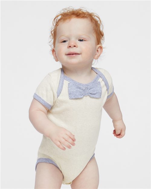Infant Baby Rib Bow Tie Bodysuit