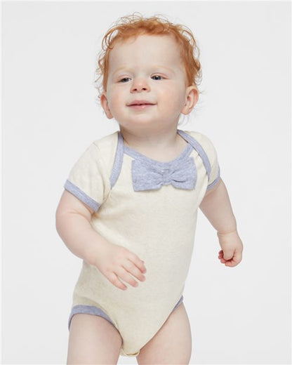 Infant Baby Rib Bow Tie Bodysuit