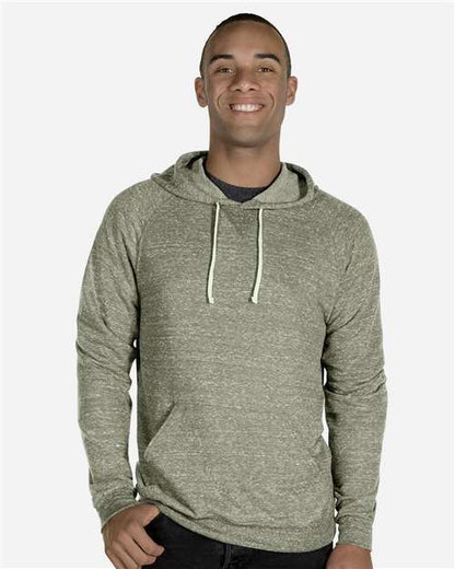 Unisex Snow Heather French Terry Raglan Hooded Sweatshirt