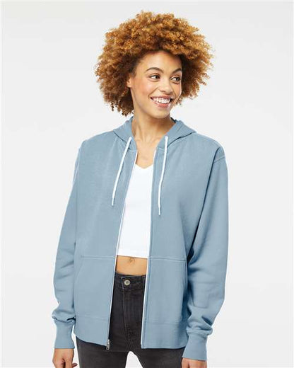 Independent Trading Co. Unisex Lightweight Full-Zip Hooded Sweatshirt AFX90UNZ