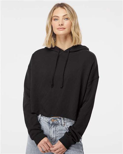 Independent Trading Co. Women’s Lightweight Crop Hooded Sweatshirt AFX64CRP