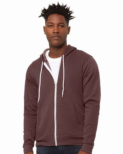 BELLA + CANVAS Unisex Sponge Fleece Full-Zip Hoodie Sweatshirt 3739