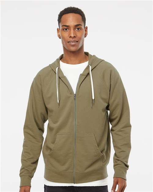 Independent Trading Co. Unisex Icon Lightweight Loopback Terry Full-Zip Hooded Sweatshirt SS1000Z