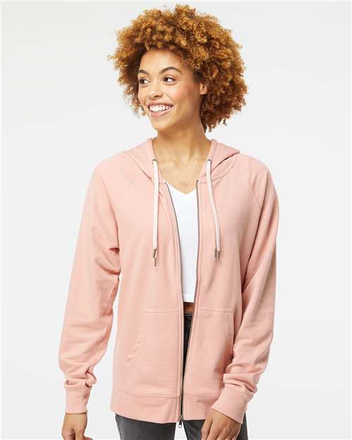 Independent Trading Co. Unisex Icon Lightweight Loopback Terry Full-Zip Hooded Sweatshirt SS1000Z