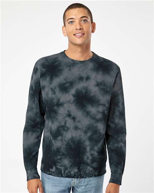 Independent Trading Co. Unisex Midweight Tie-Dyed Crewneck Sweatshirt PRM3500TD