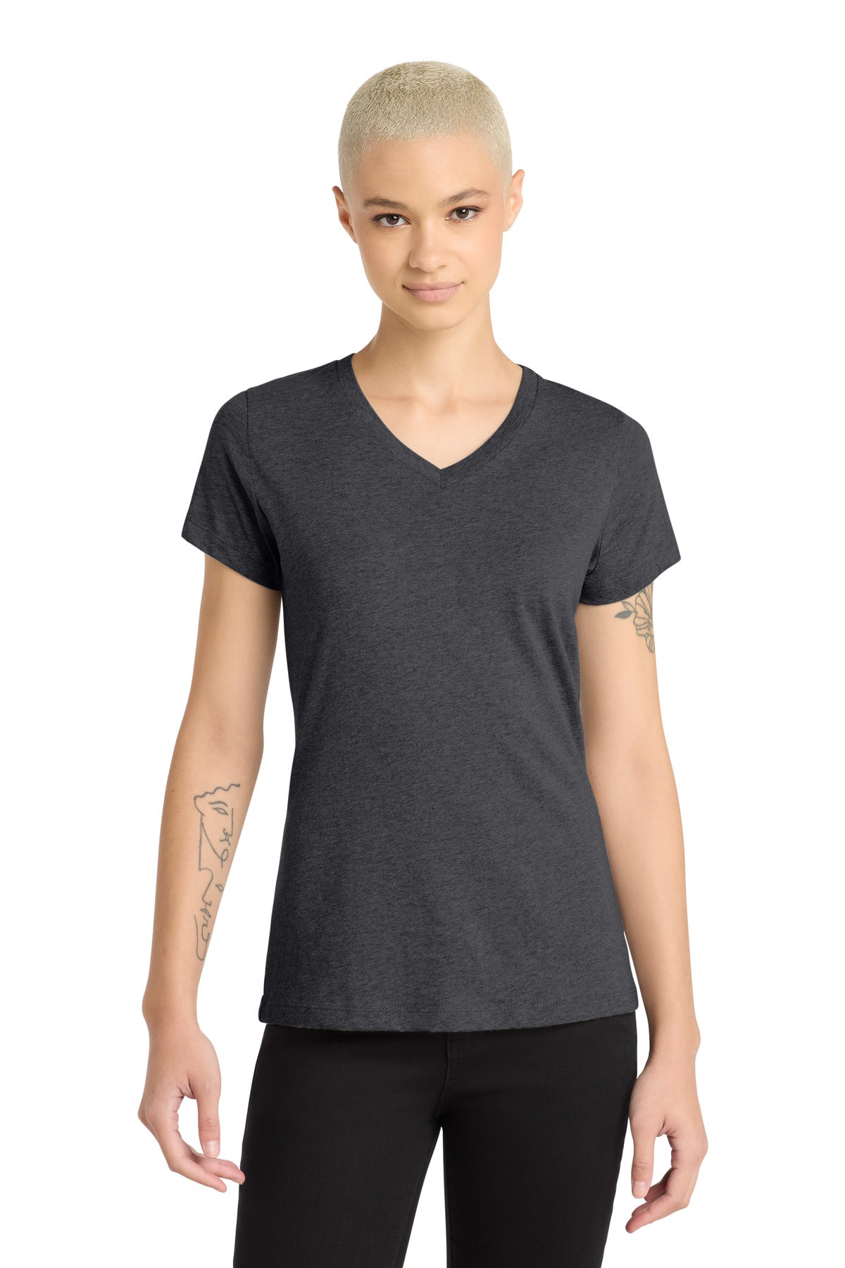 District ®  Women's Perfect Blend ®  CVC V-Neck Tee. DM1190L