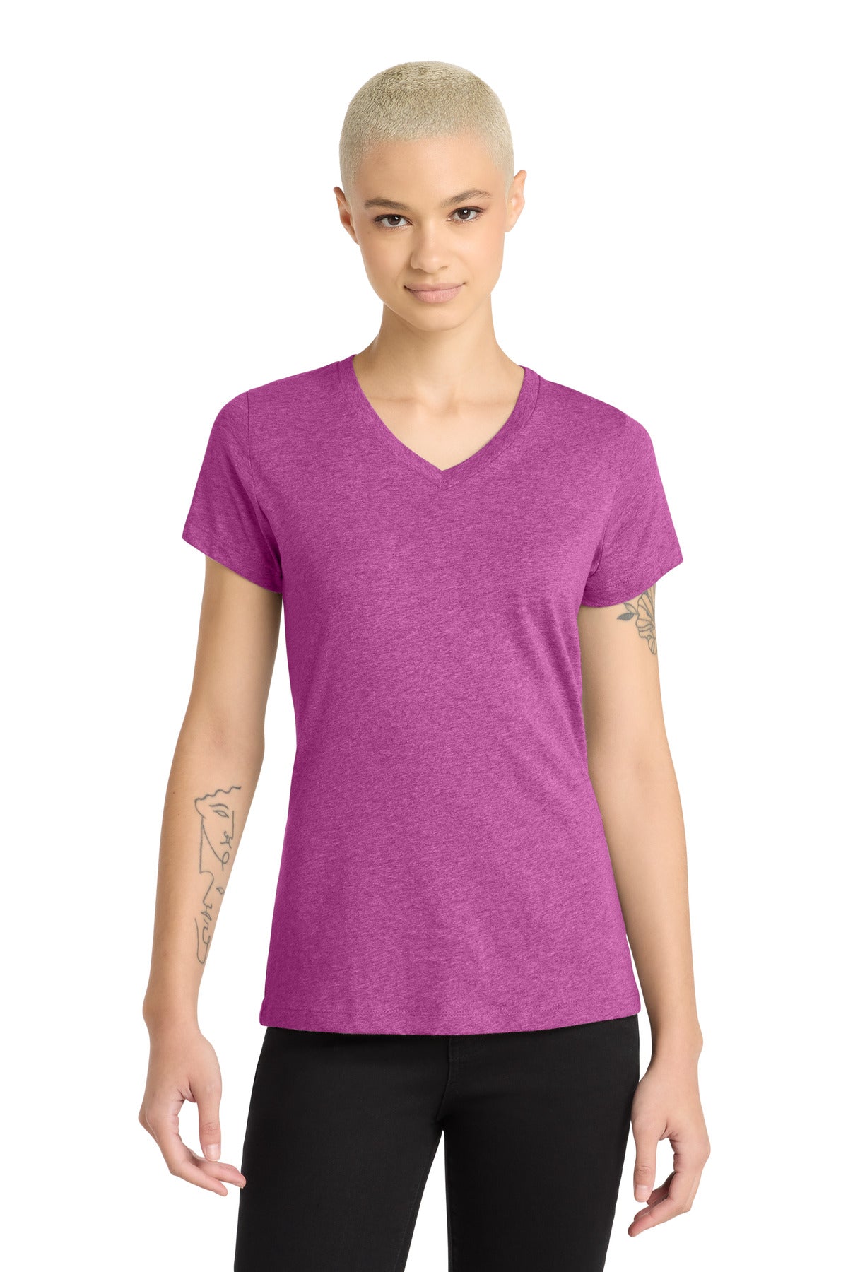District ®  Women's Perfect Blend ®  CVC V-Neck Tee. DM1190L