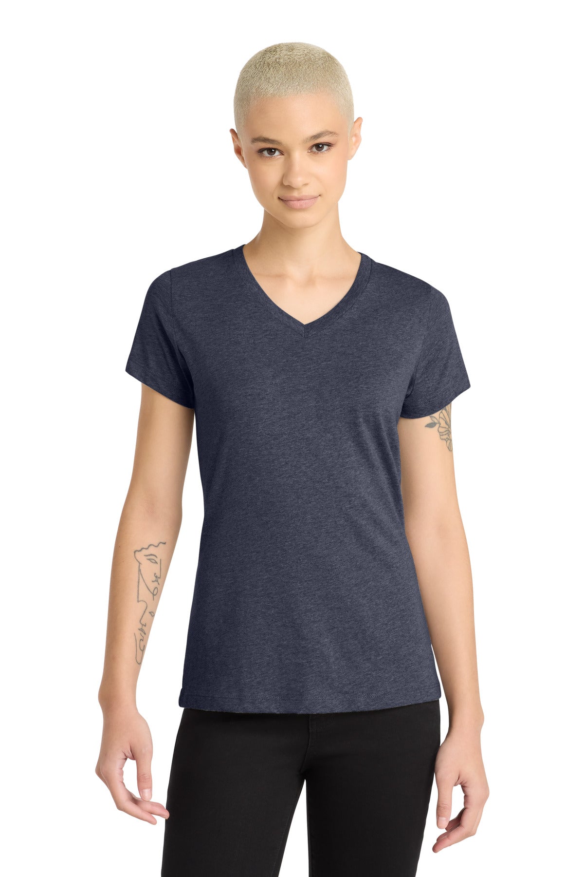 District ®  Women's Perfect Blend ®  CVC V-Neck Tee. DM1190L